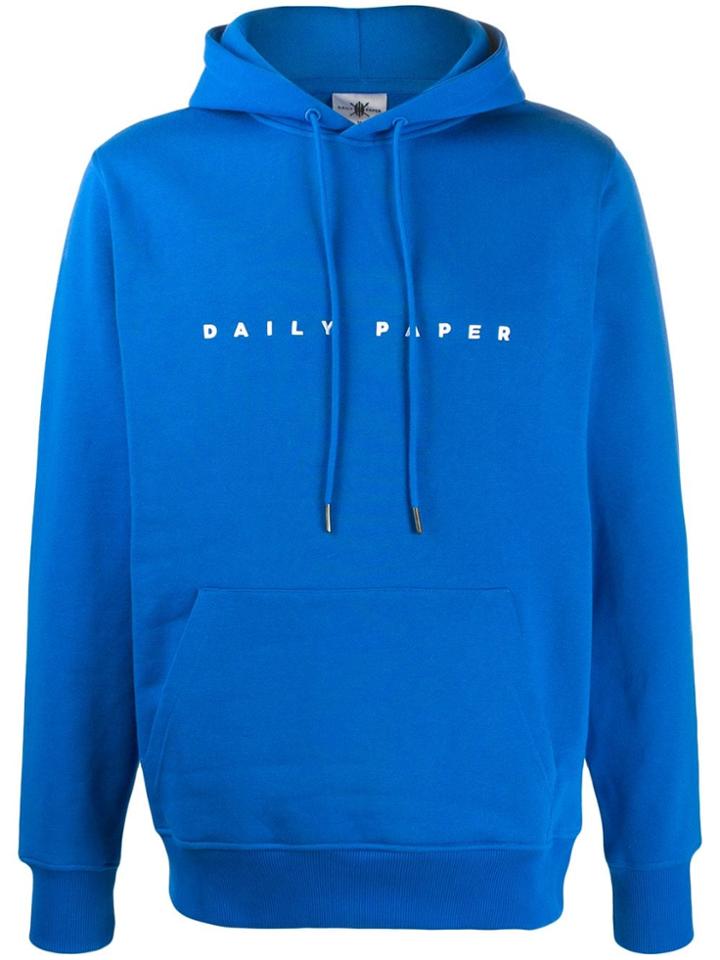 Daily Paper Logo Print Hoodie - Blue