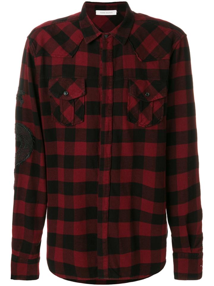 Pierre Balmain Diamond Check Shirt - Red