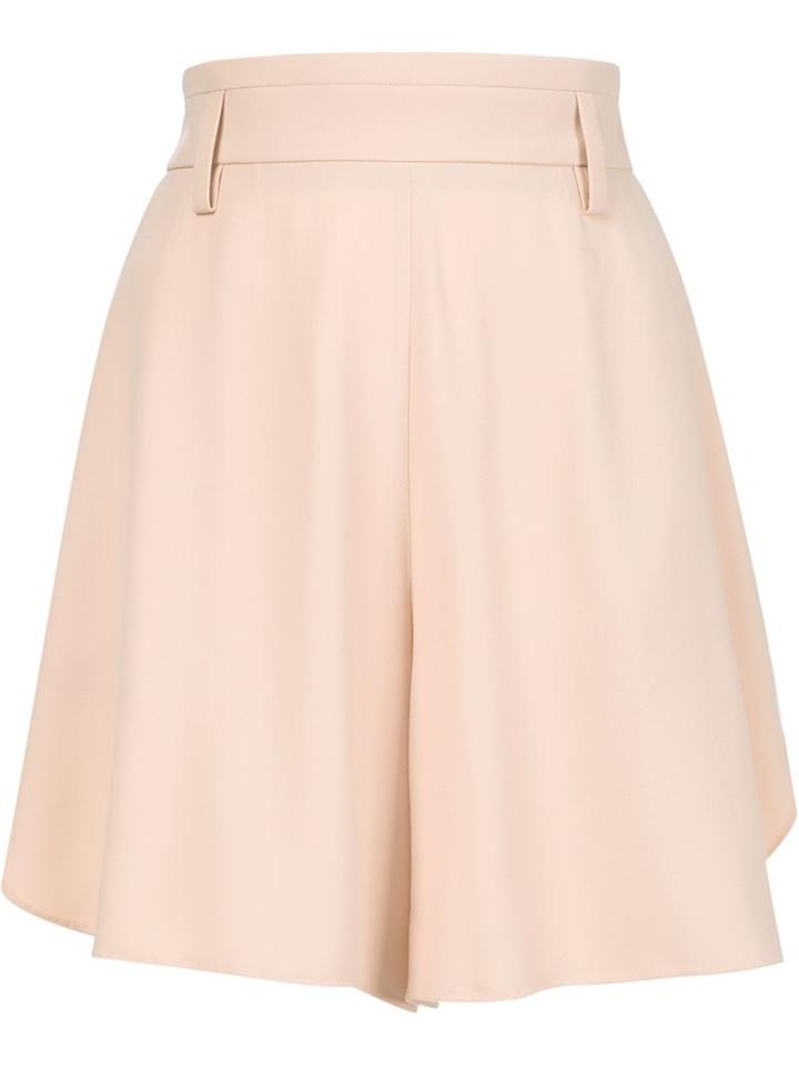Chloé Draped Shorts, Women's, Size: 36, Nude/neutrals, Acetate/viscose/silk