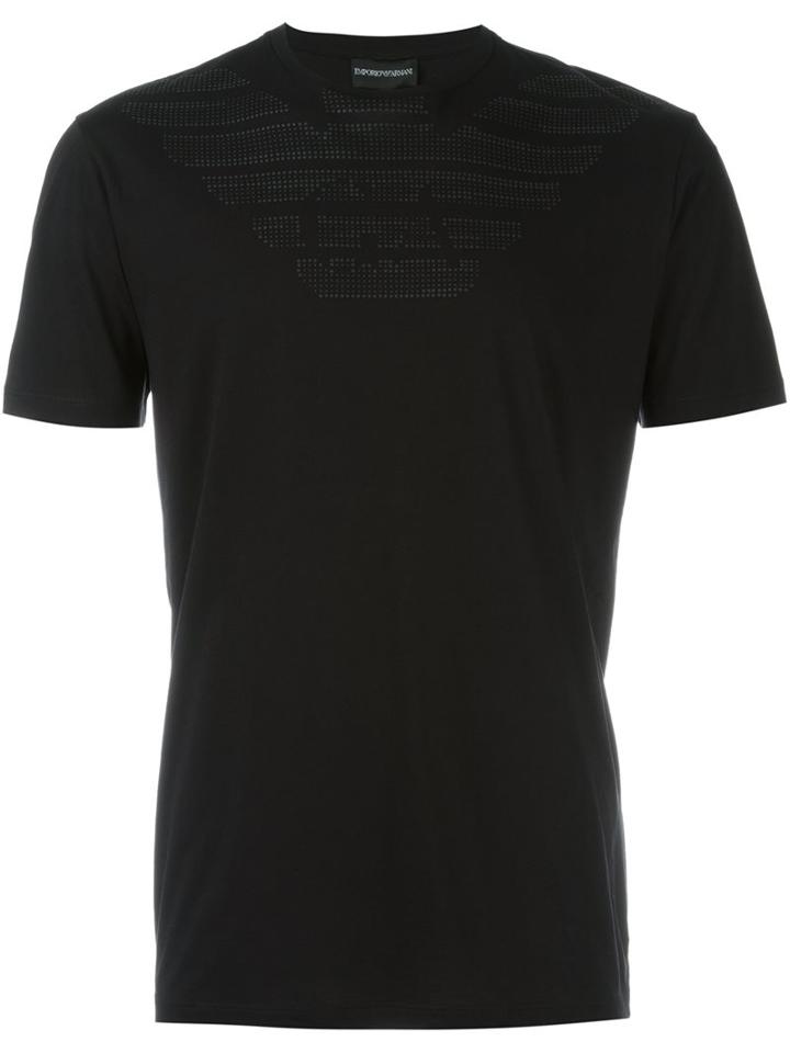 Emporio Armani Eagle Logo Print T-shirt, Men's, Size: Xl, Black, Cotton