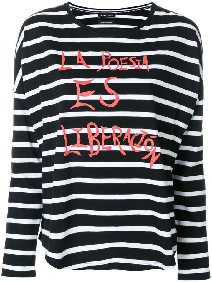 Each X Other Printed Striped T-shirt - Black