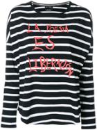 Each X Other Printed Striped T-shirt - Black