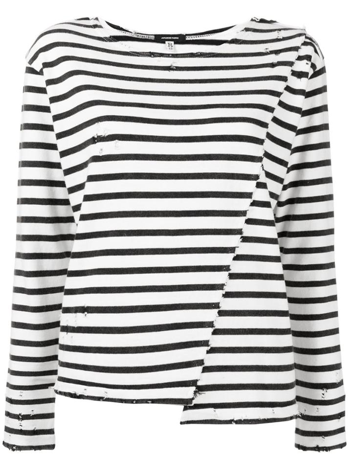 R13 Asymmetric Stripe T-shirt - Black