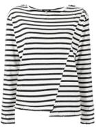 R13 Asymmetric Stripe T-shirt - Black