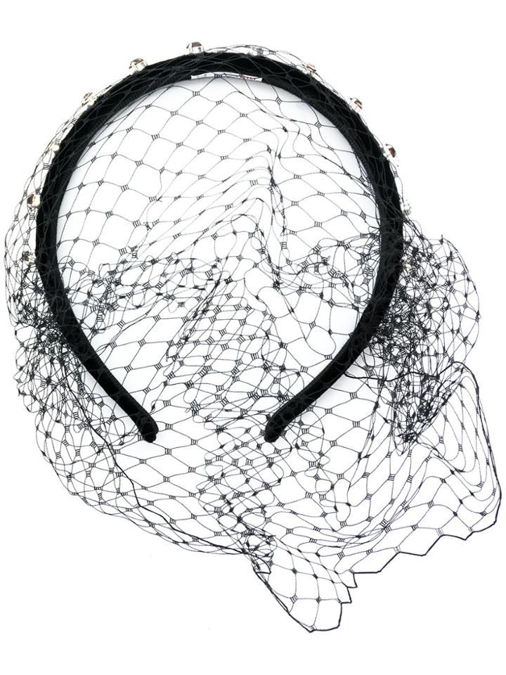 Red Valentino Mesh Embellished Hair-piece - Black