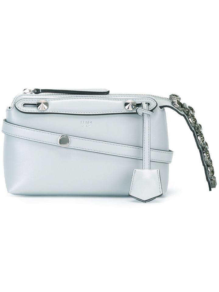 Fendi Embellished Crossbody Bag - Grey