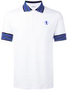 Dirk Bikkembergs Contrast Collar Polo Shirt, Men's, Size: Medium, White, Cotton/spandex/elastane