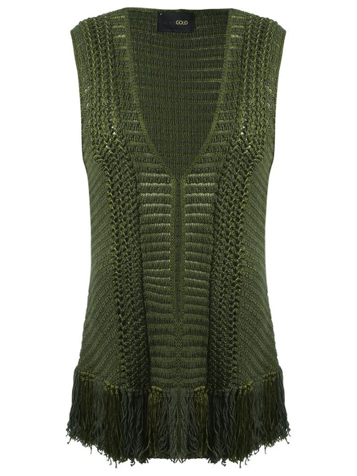 Andrea Bogosian Knit Vest, Women's, Size: Medium, Green, Viscose