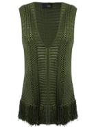 Andrea Bogosian Knit Vest, Women's, Size: Medium, Green, Viscose
