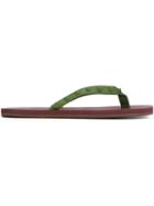 Valentino Garavani Rockstud Flip Flops, Men's, Size: 41, Green, Cotton/rubber