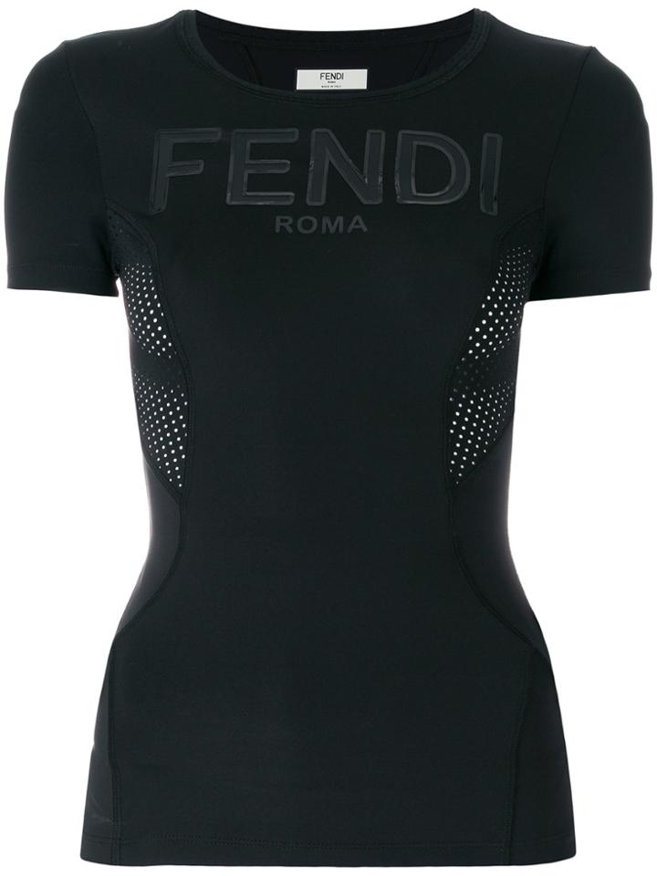 Fendi Logo Print T-shirt - Black
