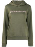 Calvin Klein Jeans Logo Print Hoodie - Green