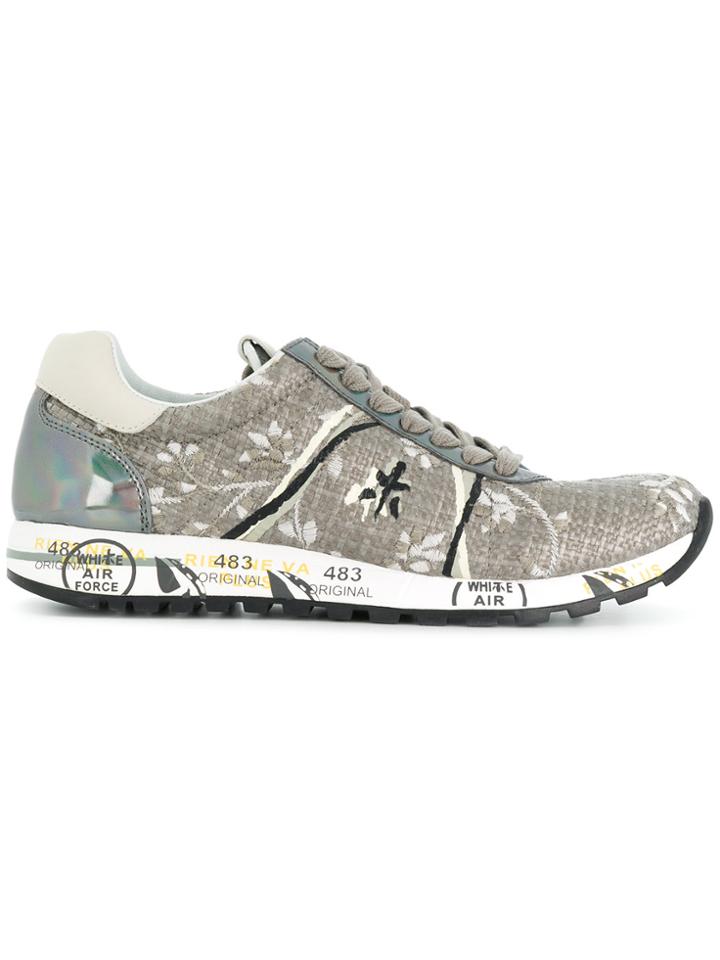 Premiata Woven Lace-up Sneakers - Grey