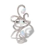 As29 18kt White Gold Lucy Opal And Diamond Ring - Silver