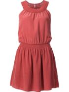 Joie Crochet Neck Dress, Women's, Size: Small, Red, Polyester/silk