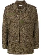 Saint Laurent Leopard Print Jacket - Green