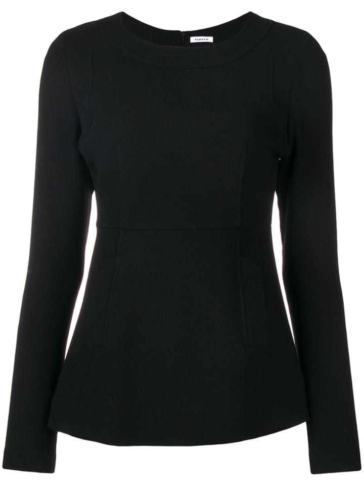 P.a.r.o.s.h. Fitted Long Sleeve Blouse - Black