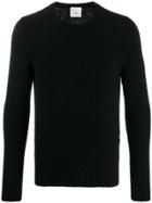 Leqarant Textured Knit Crew Neck Sweater - Black