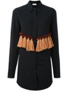 Au Jour Le Jour Tassel Front Detail Shirt, Women's, Size: 42, Black, Cotton/polyester