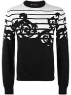 Versace Baroque Silhouette Sweatshirt, Men's, Size: 50, Black, Wool