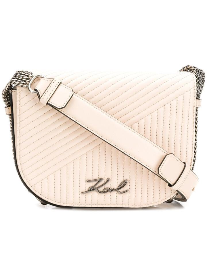 Karl Lagerfeld K/signature Quilted Shoulder Bag - Neutrals