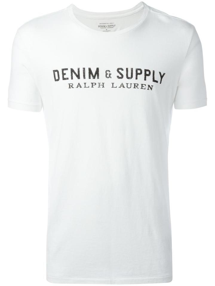 Ralph Lauren Logo Print T-shirt, Men's, Size: Small, White, Cotton