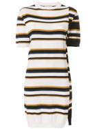 Maison Kitsuné Multi-stripe Sweater Dress - White