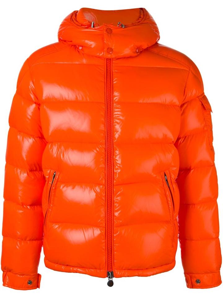 Moncler 'maya' Padded Jacket, Men's, Size: 5, Yellow/orange, Polyamide/feather Down