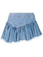 Alexandre Vauthier Asymmetric Flared Mini Skirt - Blue