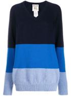 Semicouture Three-tone Knit Sweater - Blue