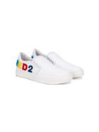 Dsquared2 Kids Logo Embroidered Sneakers - White