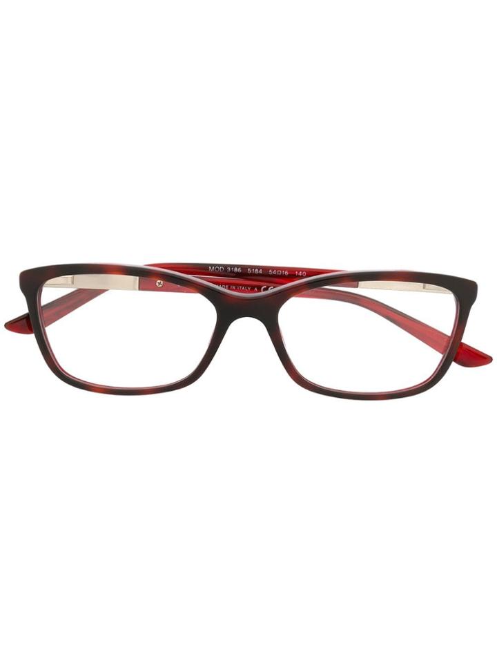Versace Eyewear Rectangular Frame Glasses - Red