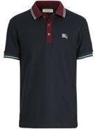 Burberry Plaqué Polo Shirt - Blue