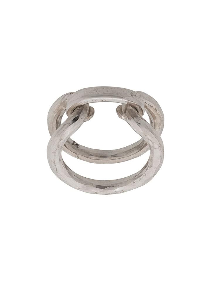 Werkstatt:münchen Hammered Link Ring - Silver