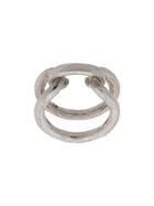 Werkstatt:münchen Hammered Link Ring - Silver