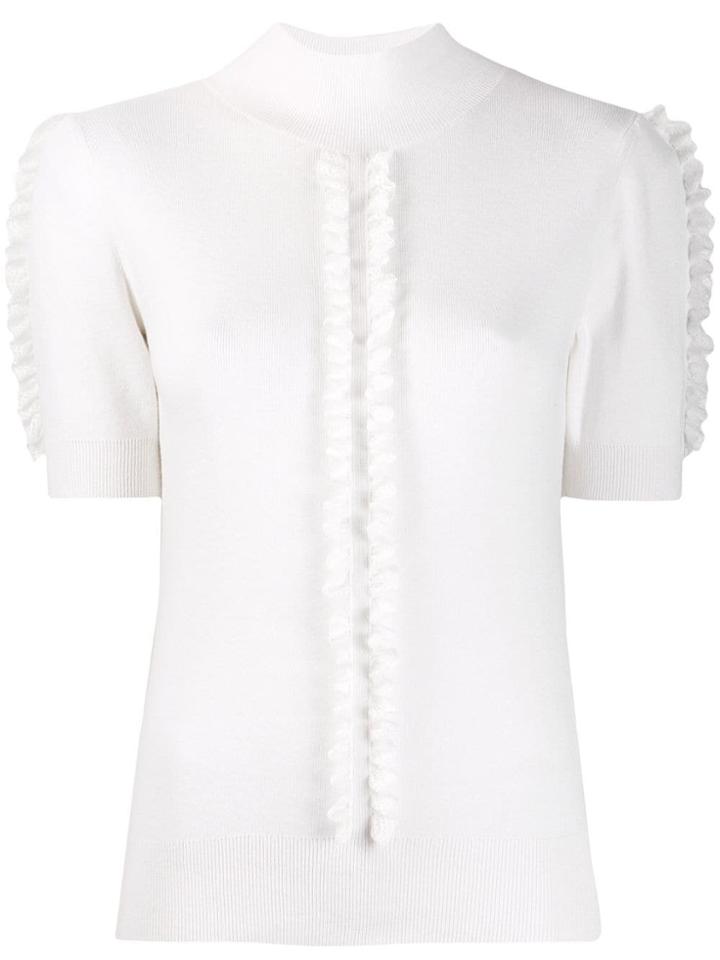 See By Chloé Lace Frill Knitted Top - White