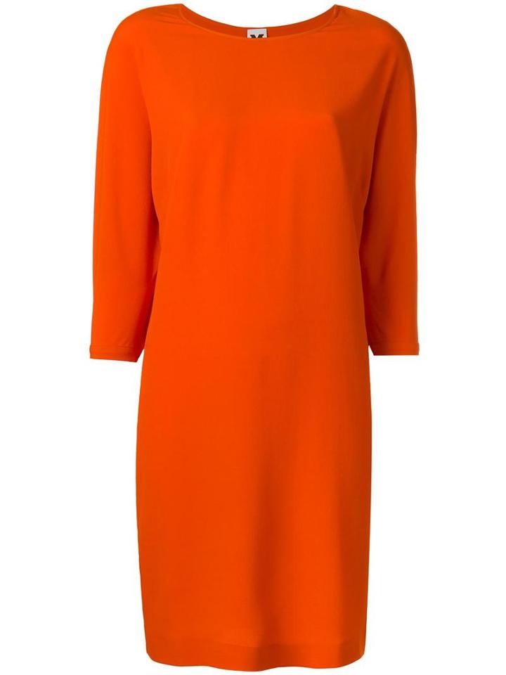 Missoni Three-quarters Sleeve Shift Dress, Women's, Size: 40, Yellow/orange, Acetate/silk