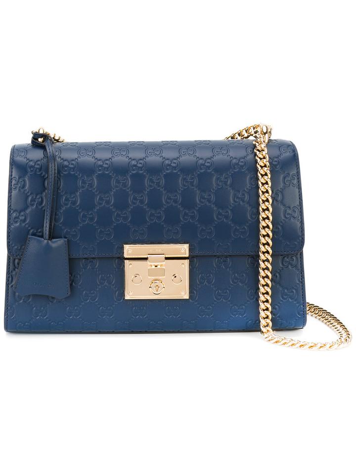 Gucci - Signature Padlock Shoulder Bag - Women - Calf Leather - One Size, Blue, Calf Leather