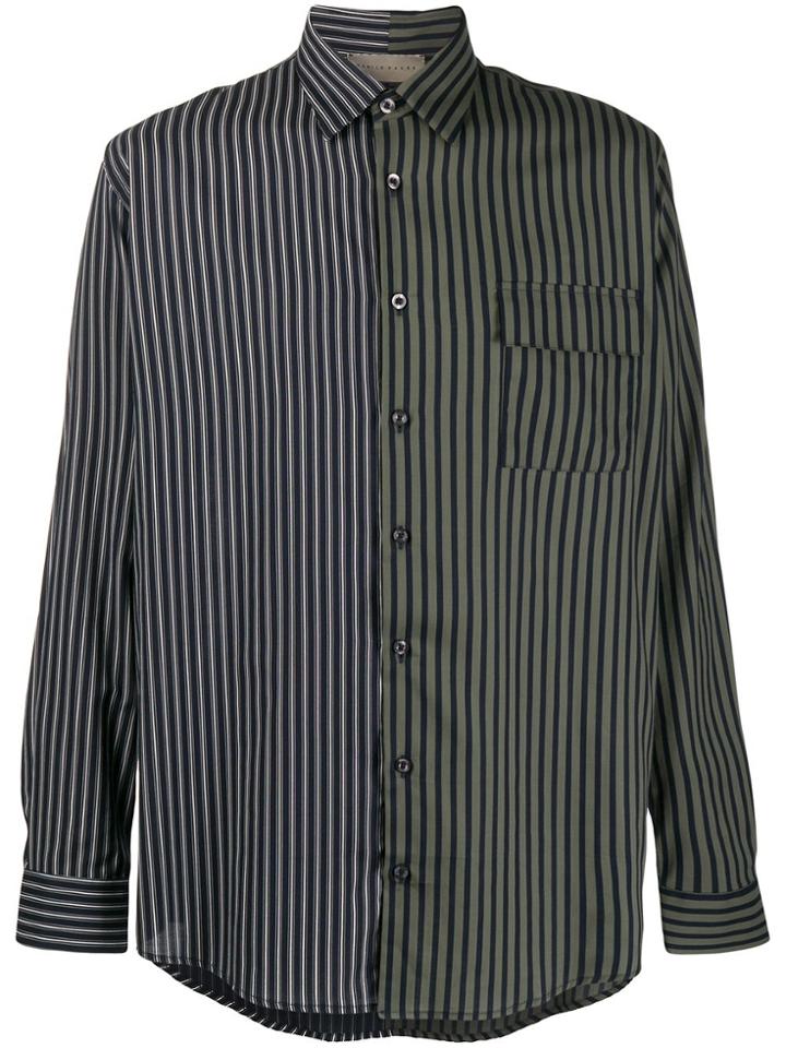 Paura Contrast Striped Shirt - Green