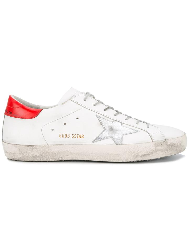 Golden Goose Deluxe Brand White Red Heel Superstar Sneakers