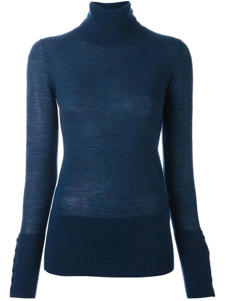 Steffen Schraut Fine Knit Turtleneck Jumper, Women's, Size: 34, Blue, Merino