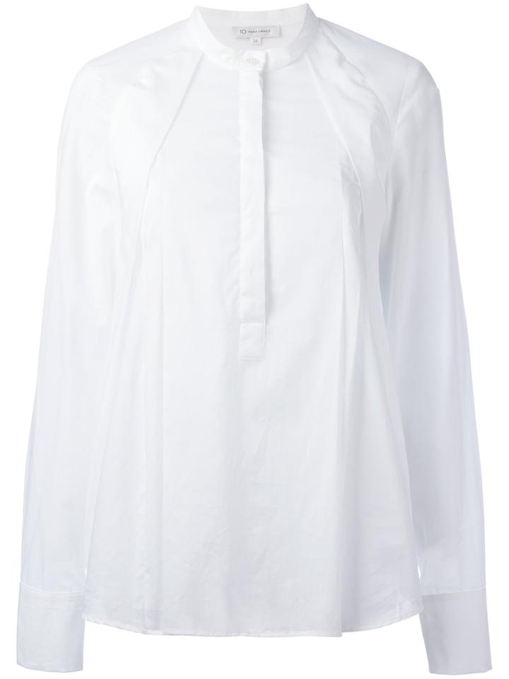 Io Ivana Omazic - Band Collar Shirt - Women - Cotton - 42, White, Cotton
