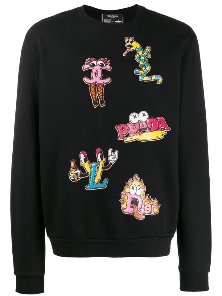 Domrebel Luxury Print Sweatshirt - Black