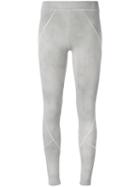 Thom Krom Diagonal Detail Leggings, Women's, Size: Medium, Grey, Cotton/spandex/elastane