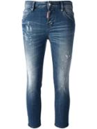 Dsquared2 'cool Girl' Cropped Skinny Jeans, Size: 42, Blue, Cotton/spandex/elastane