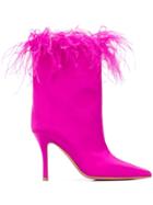Amina Muaddi Pointed Ankle Boots - Sm000 Fuxia