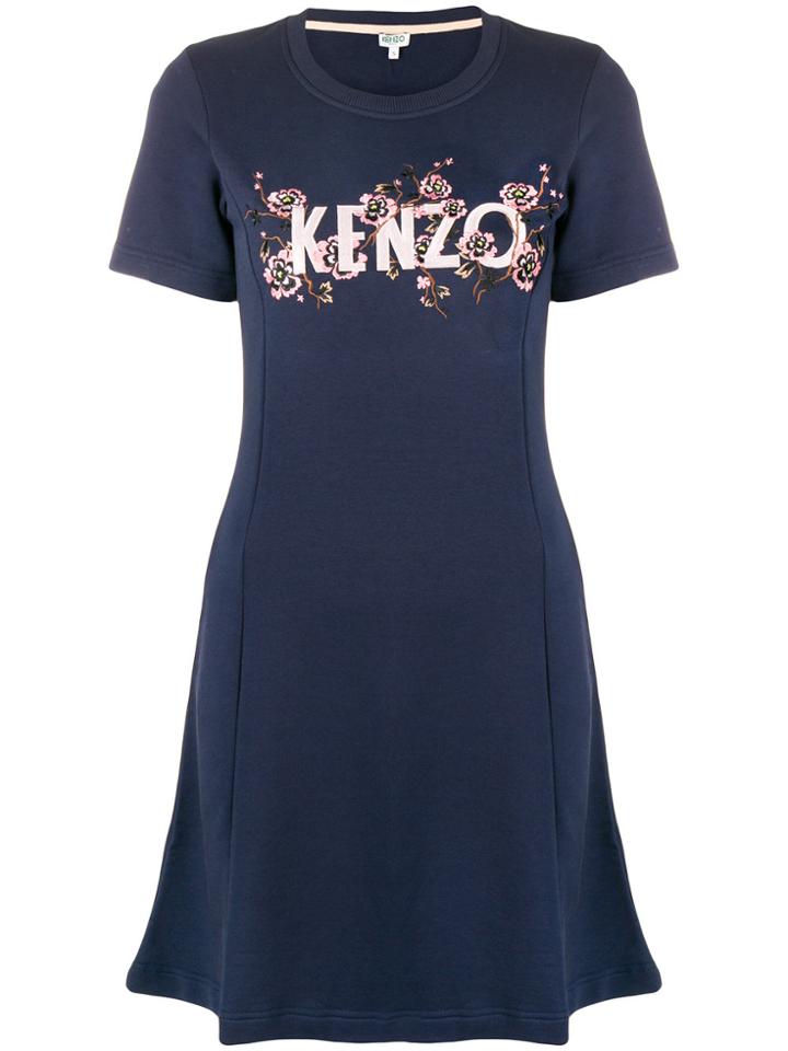 Kenzo Logo T-shirt Dress - Blue