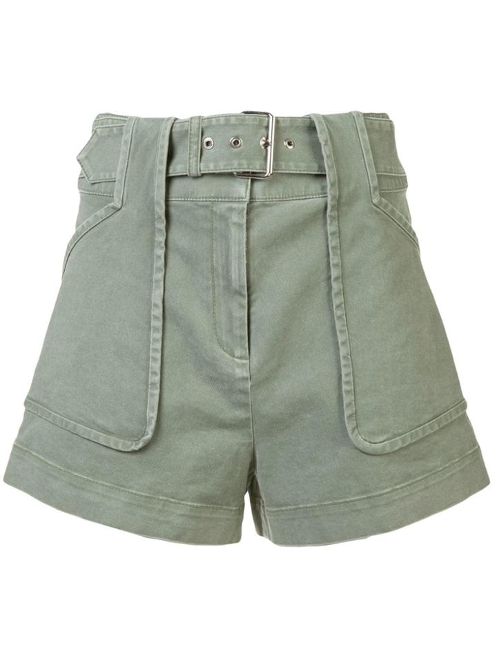 Derek Lam 10 Crosby Belted Stretch Chino Short - Green