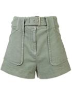 Derek Lam 10 Crosby Belted Stretch Chino Short - Green