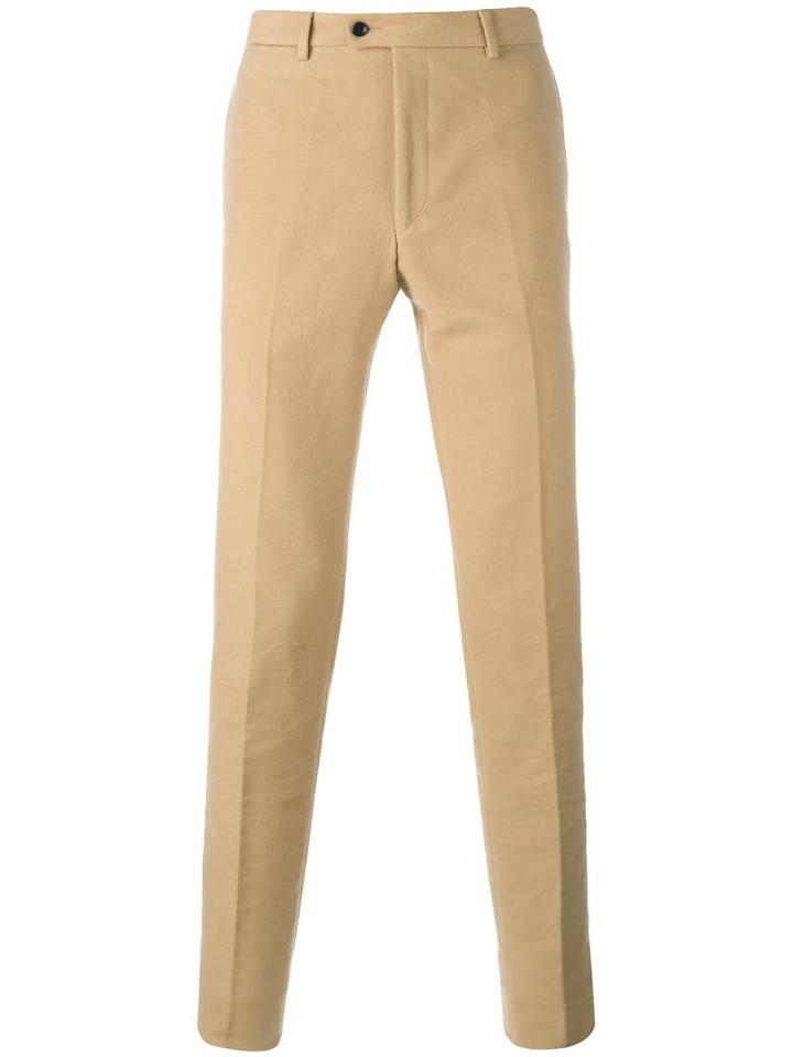 Mp Massimo Piombo Moleskine Tailored Trousers, Men's, Size: 52, Nude/neutrals, Cotton